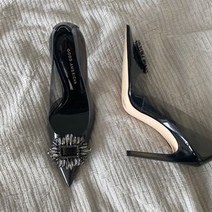 Good American F@&*ing Cinderella Pumps in Smoke Size 8.5